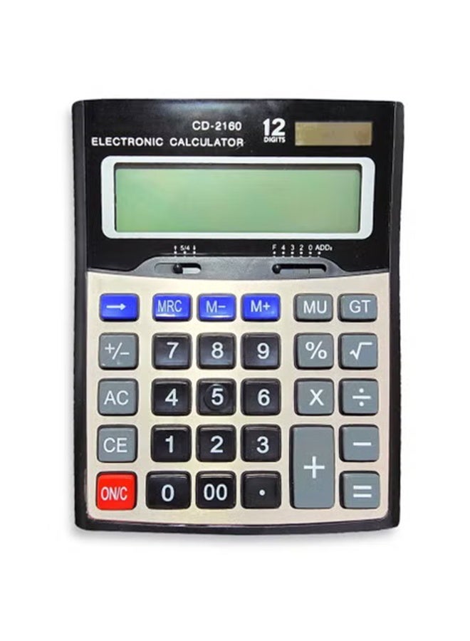 Electronic Calculator, CD-2160  , Display, Local Number Key, 12 Digit Power, Extra Large Display for Office and School - Multi Color - Image 1